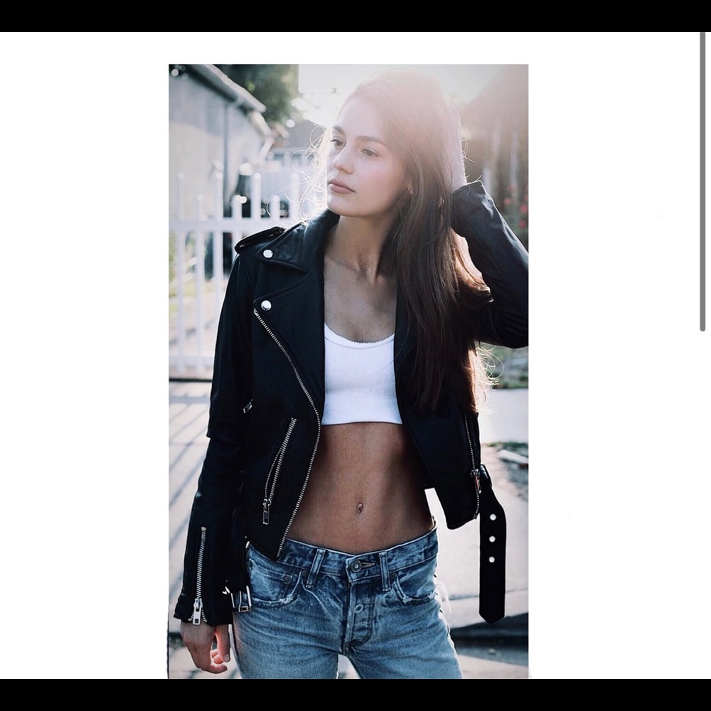 Black leather Moto jacket